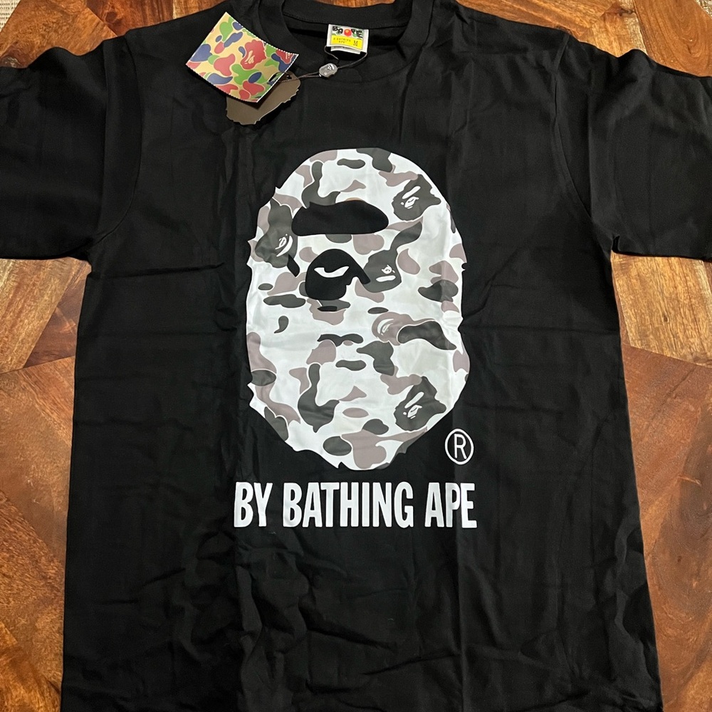 Bape Black and Gray Ape Head Tee